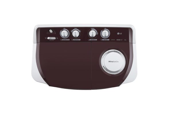 Wash 8Kg and Spin 6 Kg, 5 Star, Rust Free Body, Roller Jet Pulsator, Wind Jet Dry, Color: Burgundy - Image 3
