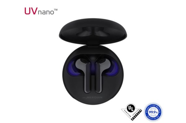 LG Tone Free Wireless Earbuds with Noise Isolation, UVnano 99.9% Bacteria-Free, Prestigious British Meridian Sound, Dual Microphones in Each Earbud and IPX4 Water Resistance (FN5U, Black)