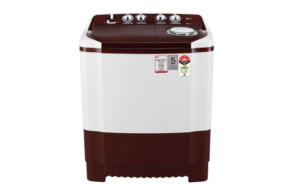 Wash 7Kg and Spin 5.5Kg, 5 Star, Rust Free Body, Roller Jet Pulsator, Wind Jet Dry, Color: Burgundy