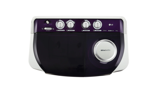 LG 7.5 kg 5 Star Semi-Automatic Washing Machine (P7525SPAZ, Purple, Roller Jet Pulsator) - Image 2